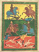 L'Apocalypse de Saint-Sever (BN, Manuscrit latin 8878, 11eme s.) - Les chevaux a tetes de lion